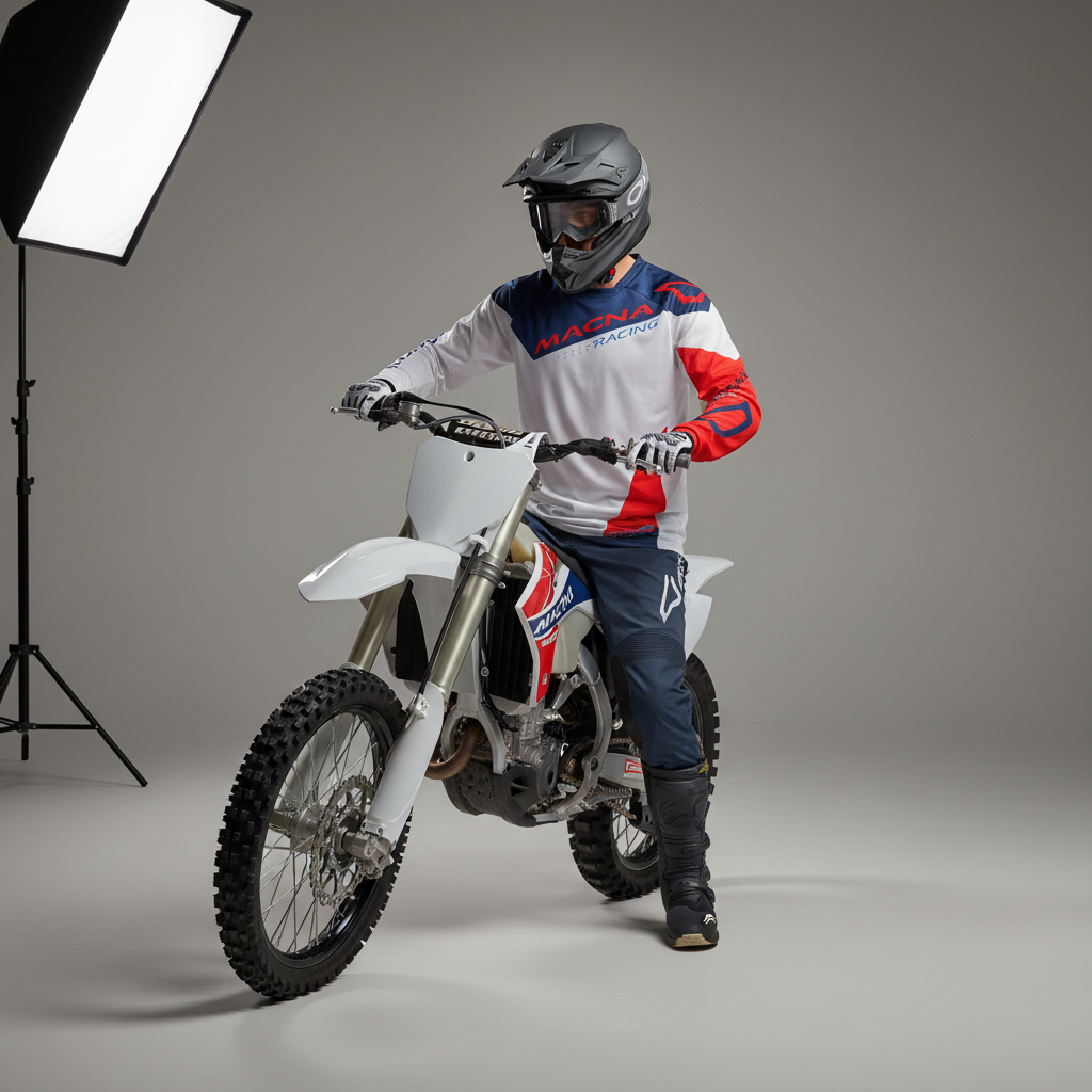 Macna Backyard-1 Grigio/Blu – Maglia Moto Cross Enduro Unisex