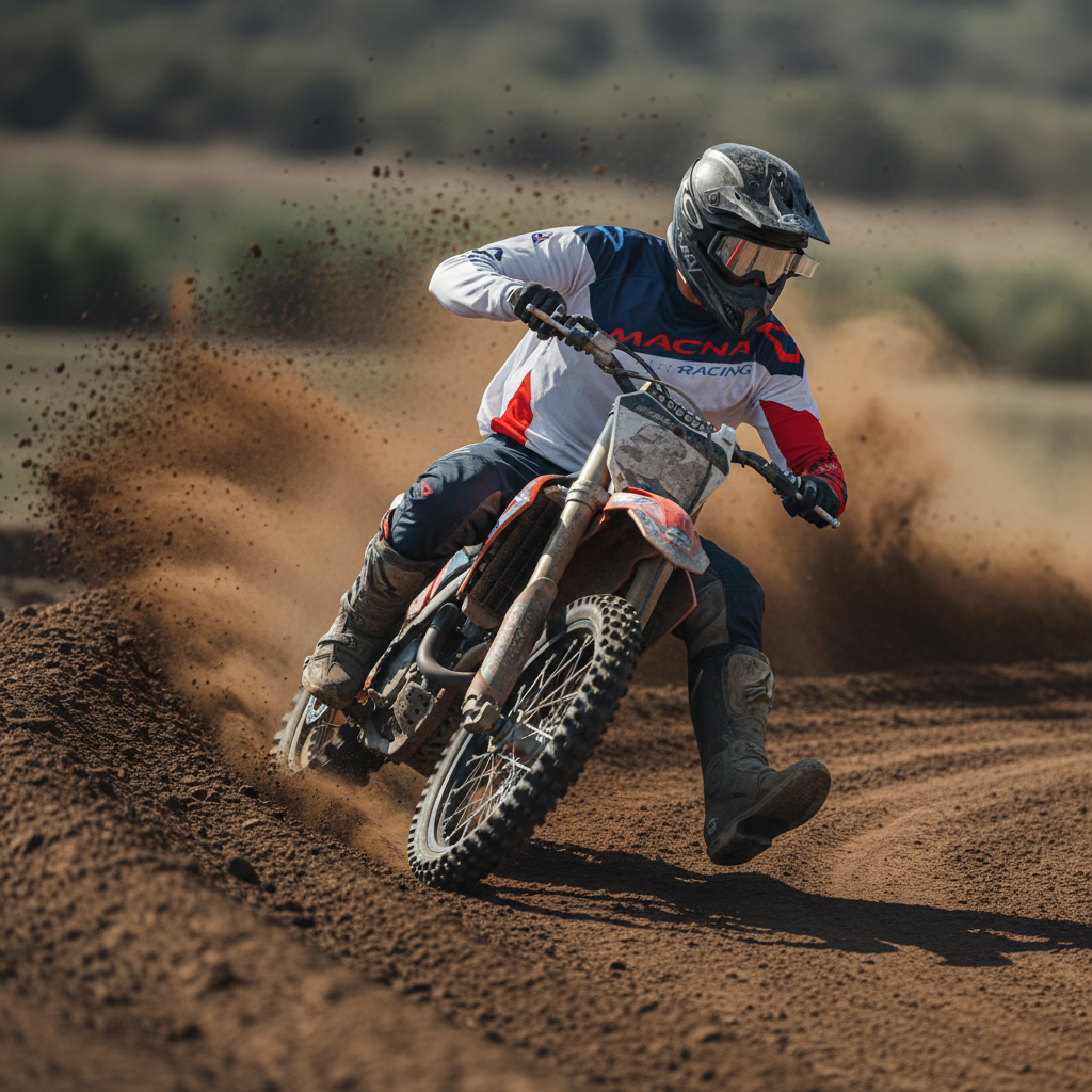 Macna Backyard-1 Grigio/Blu – Maglia Moto Cross Enduro Unisex