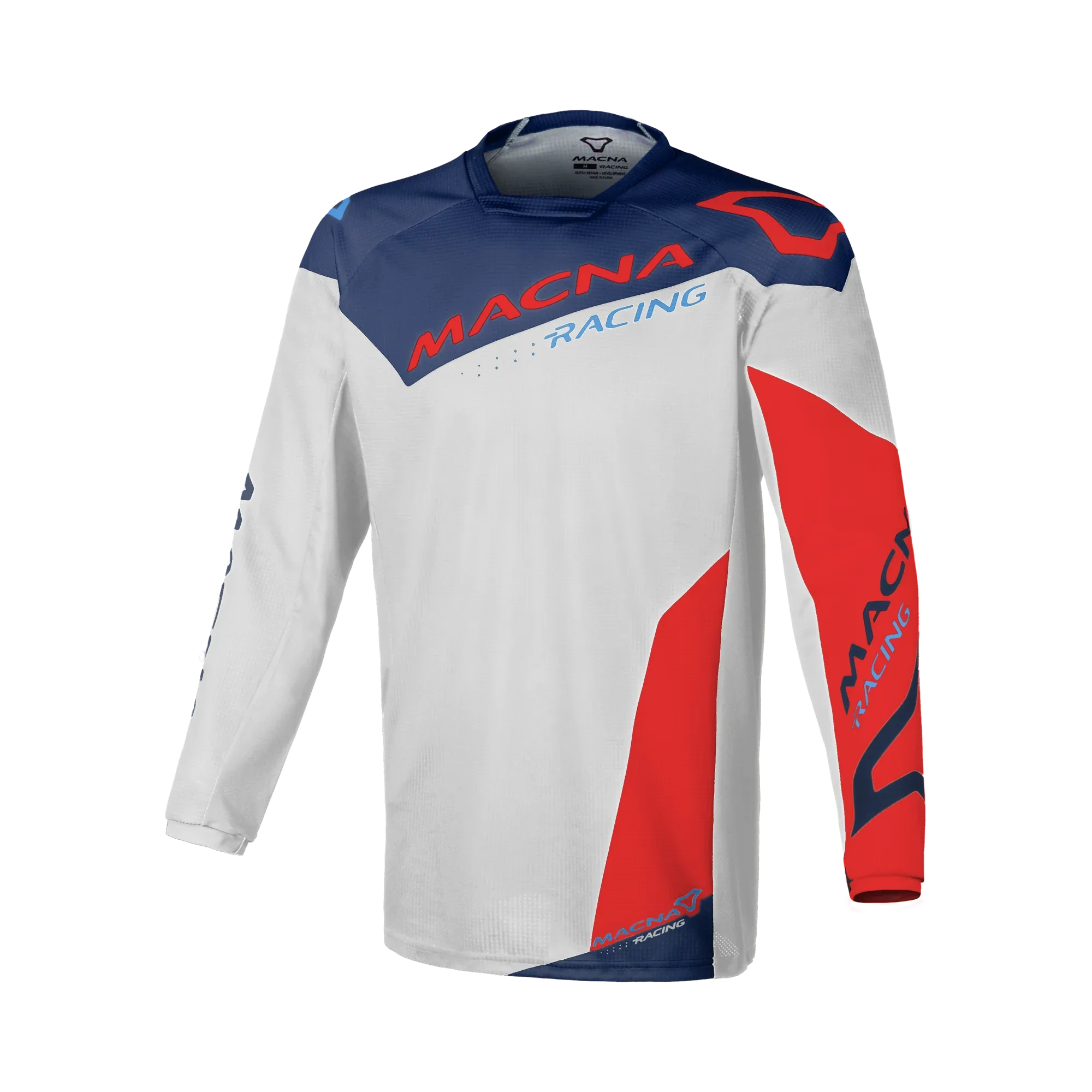 Maglia cross Macna Backyard-1 Grigio/Blu - vista frontale