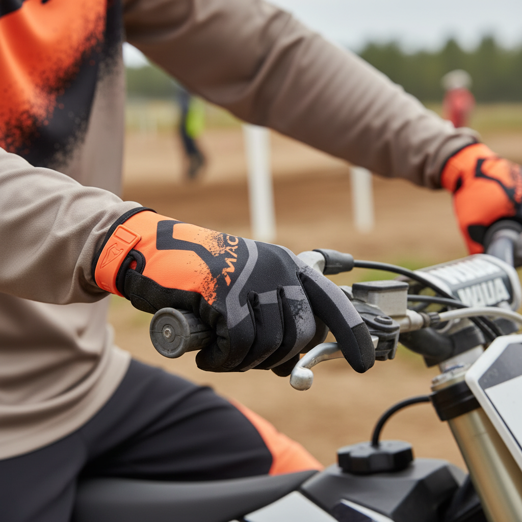 Macna Backyard-1 MX Schwarz/Orange – Cross-Handschuhe Herren