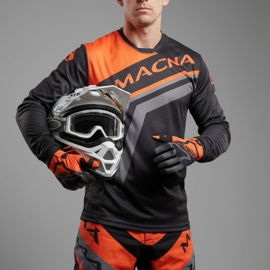 Macna Backyard-1 MX Schwarz/Orange – Cross-Handschuhe Herren