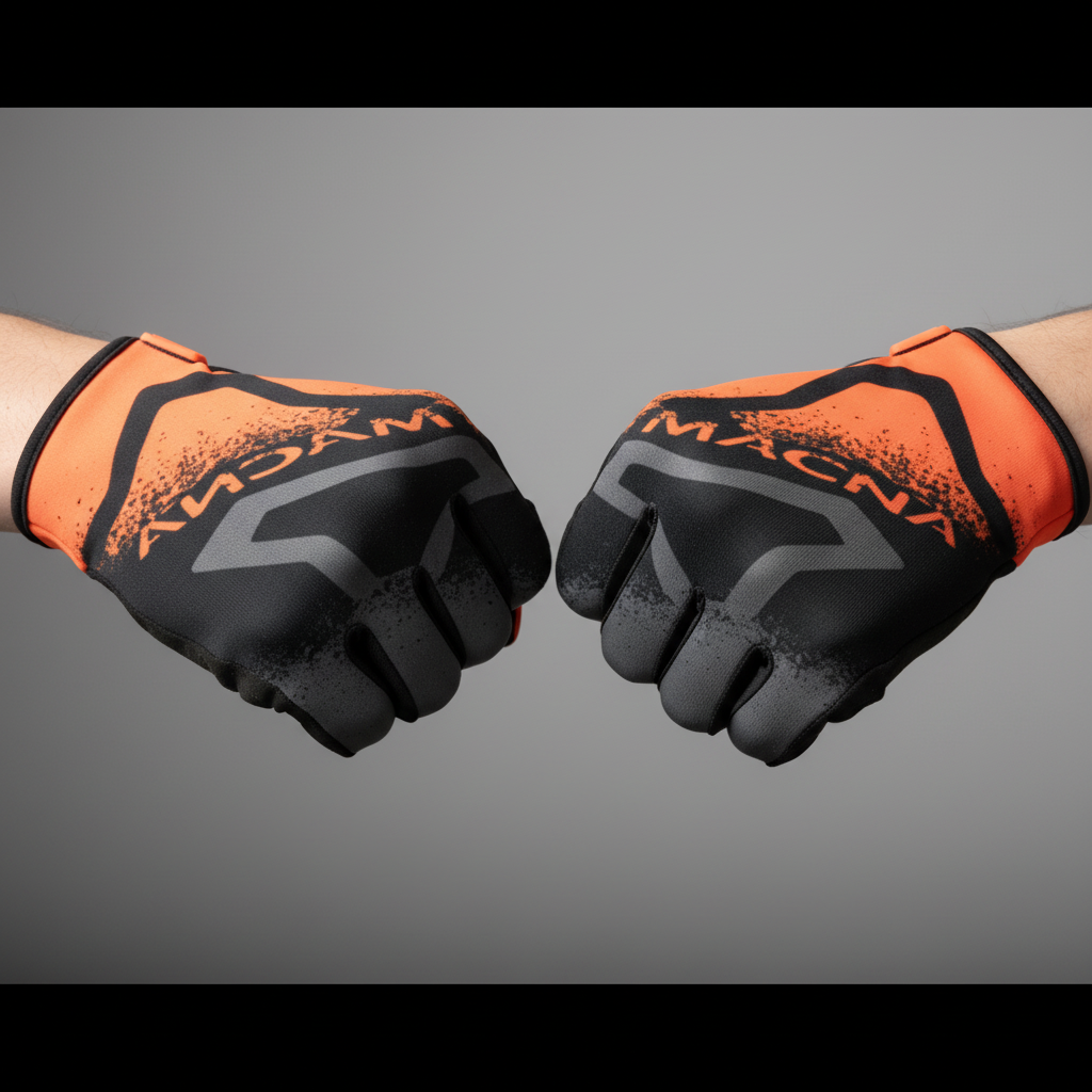 Macna Backyard-1 MX Schwarz/Orange – Cross-Handschuhe Herren