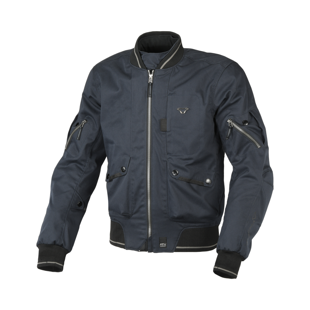 Macna Bastic Blu Scuro - Giacca Moto Bomber Urbana Impermeabile CE Classe A Uomo - vista 1