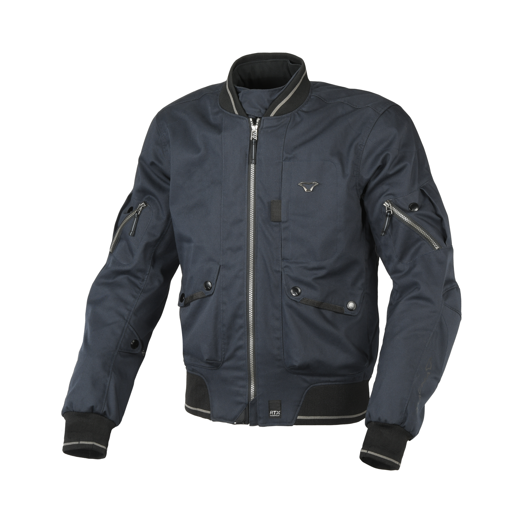 Macna Bastic Blu Scuro - Giacca Moto Bomber Urbana Impermeabile CE Classe A Uomo - vista 1