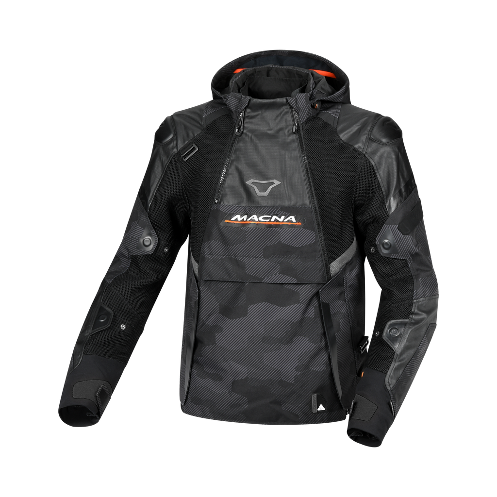 Macna Bradical Nero/Arancio - Giacca Moto Estiva Anorak Impermeabile CE Classe A Uomo - vista 1