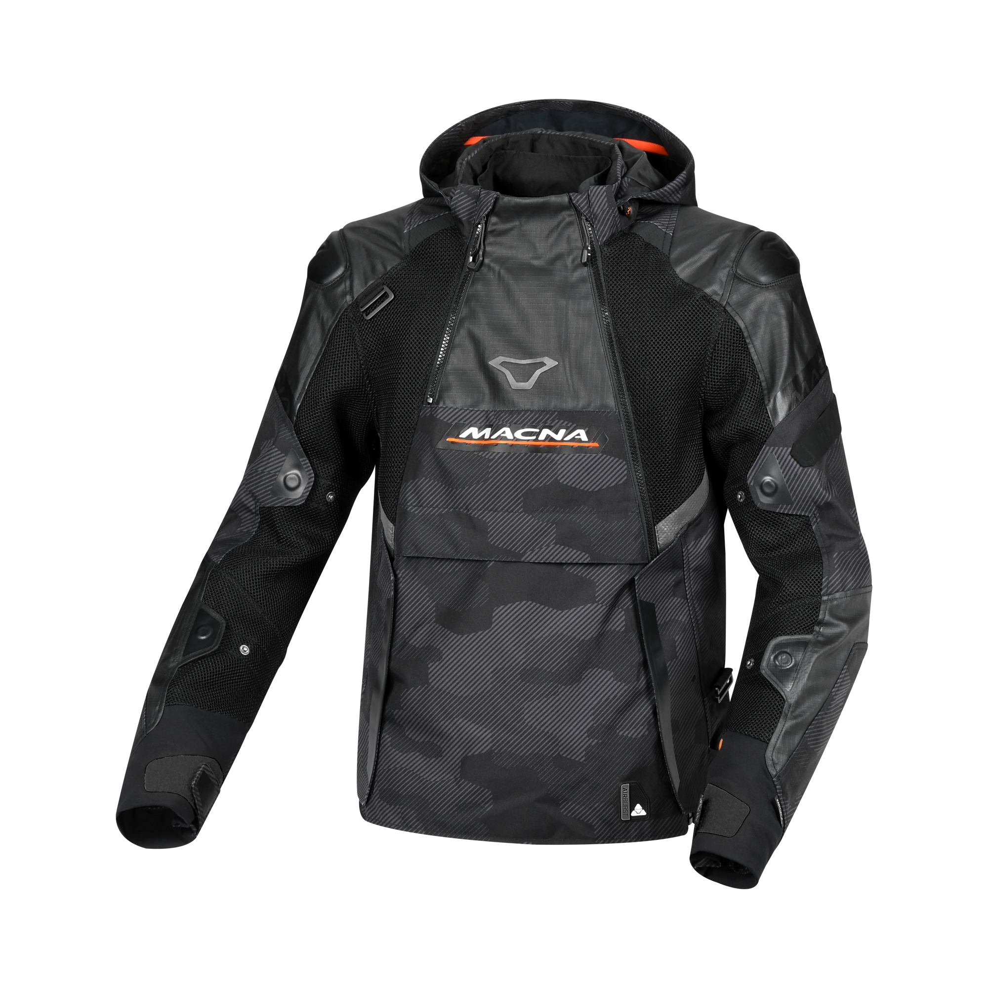 Macna Bradical Nero/Arancio - Giacca Moto Estiva Anorak Impermeabile CE Classe A Uomo - vista 1