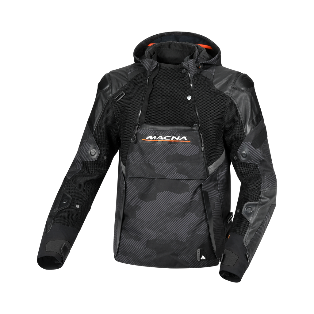Macna Bradical Nero/Arancio - Giacca Moto Estiva Anorak Impermeabile CE Classe A Uomo - vista 3
