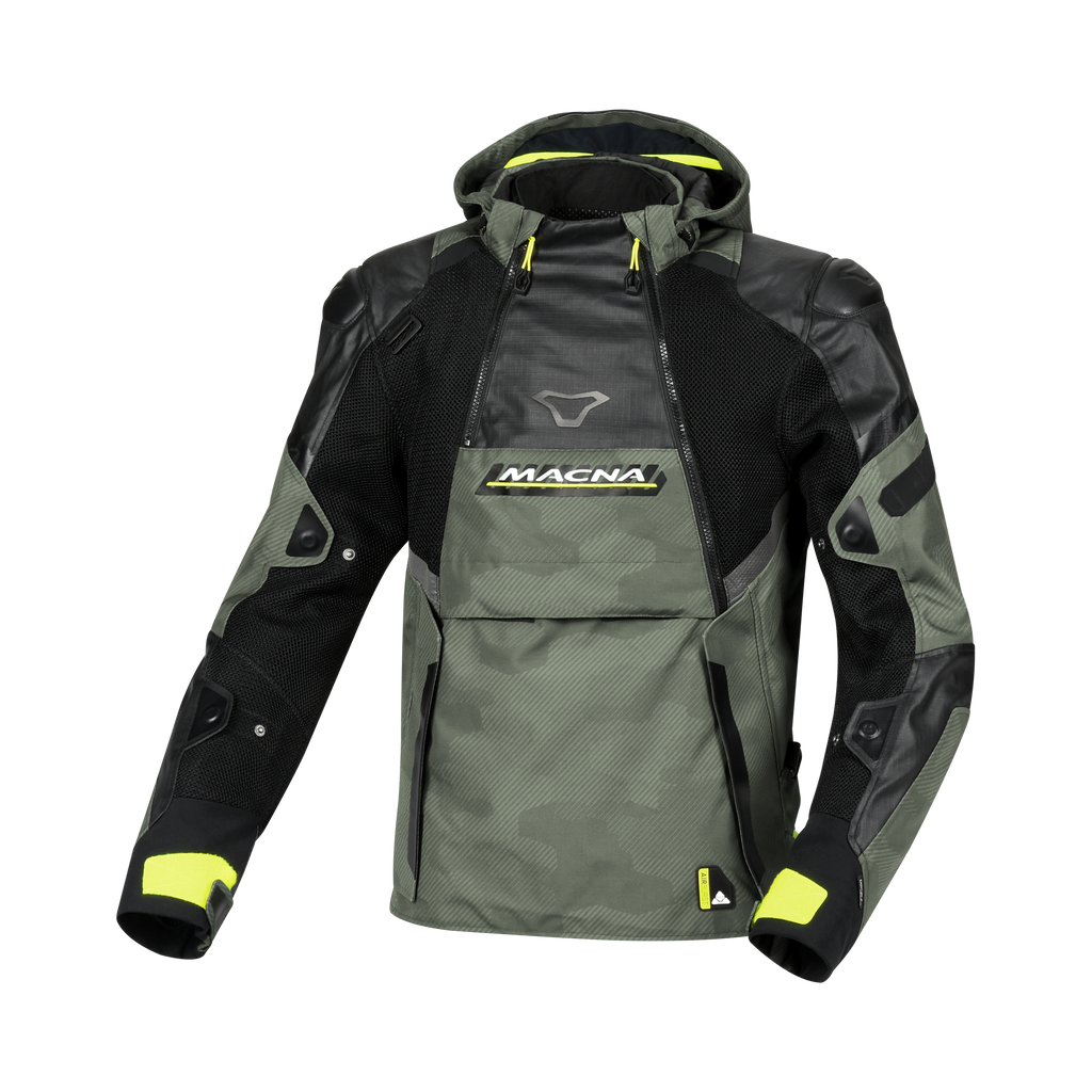 Macna Bradical Verde/Giallo - Giacca Moto Estiva Anorak Impermeabile CE Classe A Uomo - vista 1