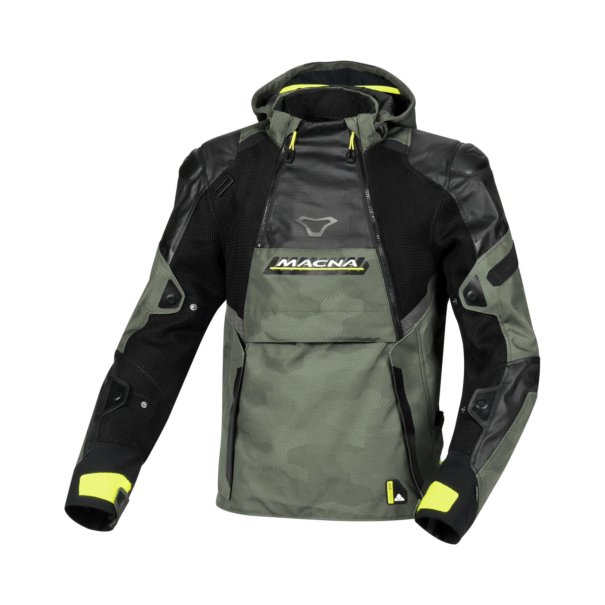 Macna Bradical Verde/Giallo - Giacca Moto Estiva Anorak Impermeabile CE Classe A Uomo - vista 1