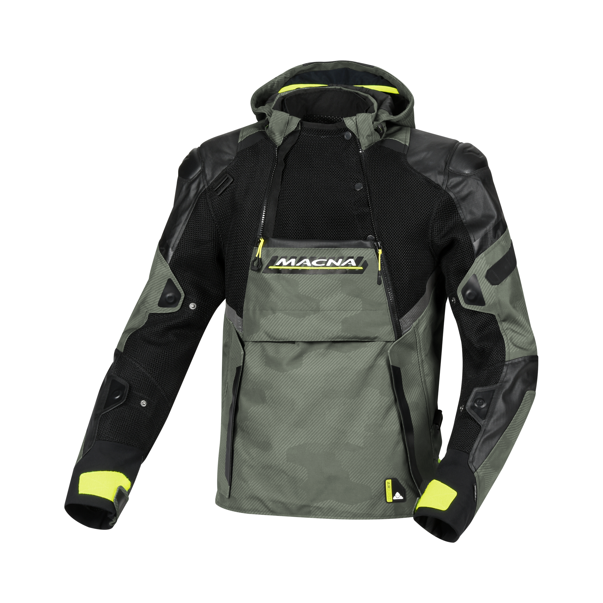 Macna Bradical Verde/Giallo - Giacca Moto Estiva Anorak Impermeabile CE Classe A Uomo - vista 3