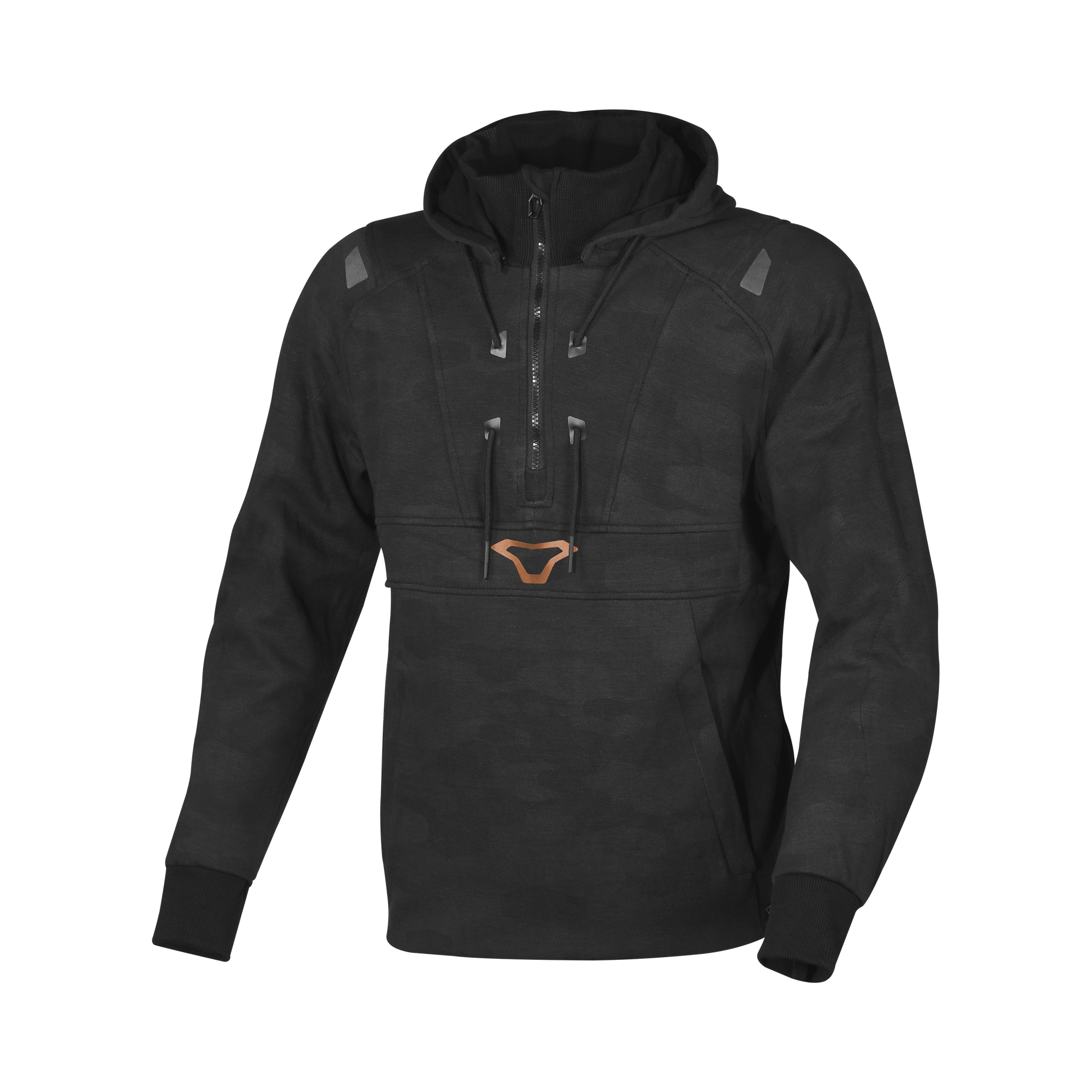 Macna Byron Nero/Grigio - Felpa Moto con Cappuccio Estiva in Piqué CE Classe A Uomo - vista 1