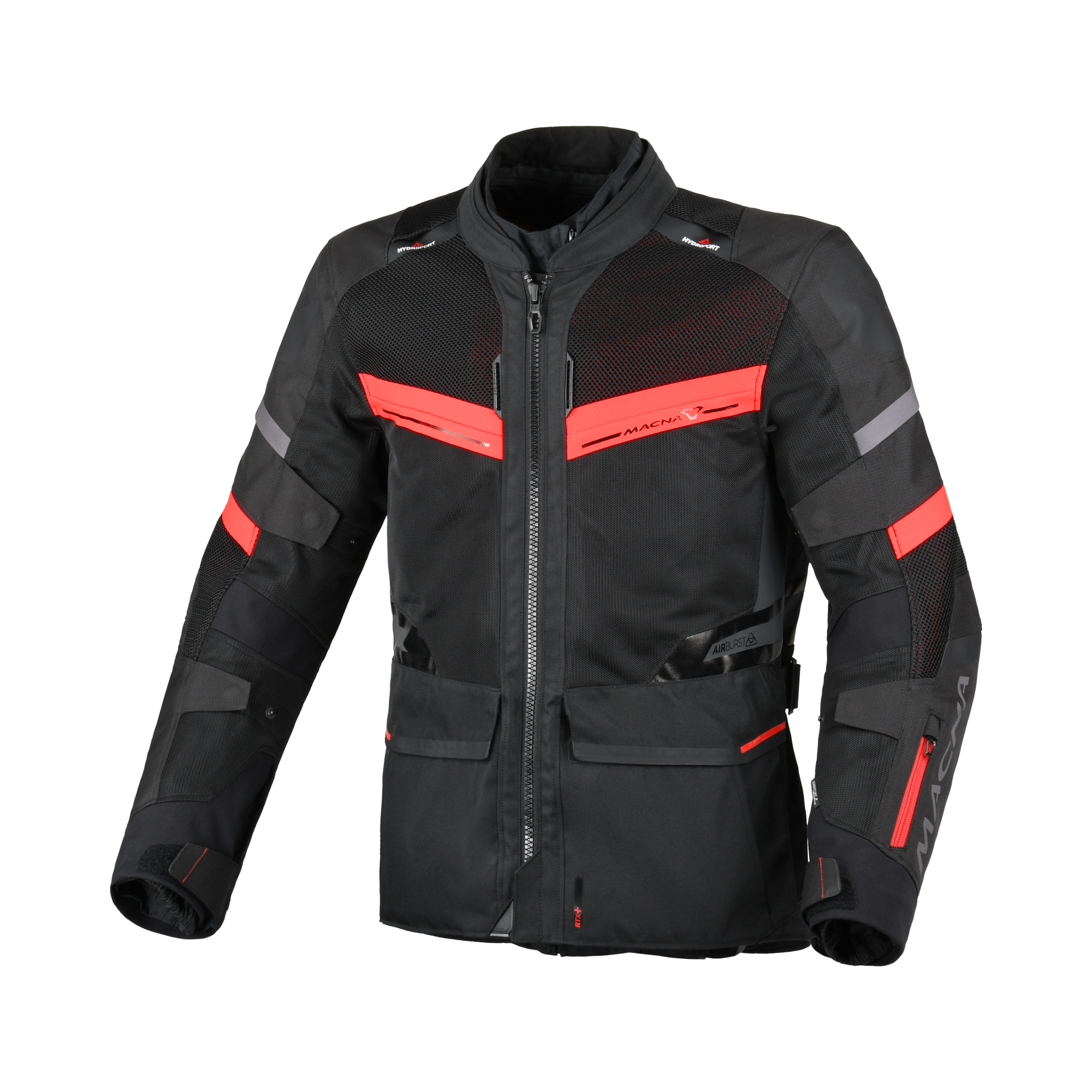 Macna Captane Nero/Rosso – Giacca Moto Touring Estiva IN&OUT