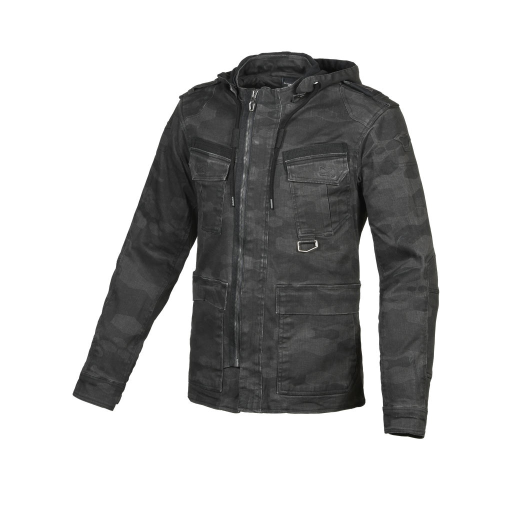 Macna Combat Grigio Scuro - Giacca Moto Casual Estiva Cotone/Aramide CE Uomo - vista 1