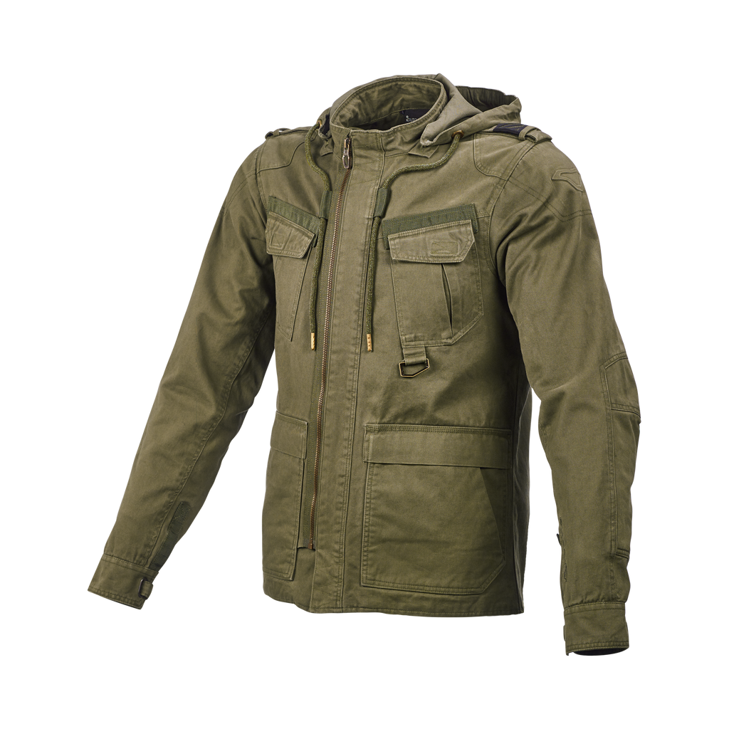 Macna Combat Verde - Giacca Moto Casual Estiva Cotone/Aramide CE Uomo - vista 1
