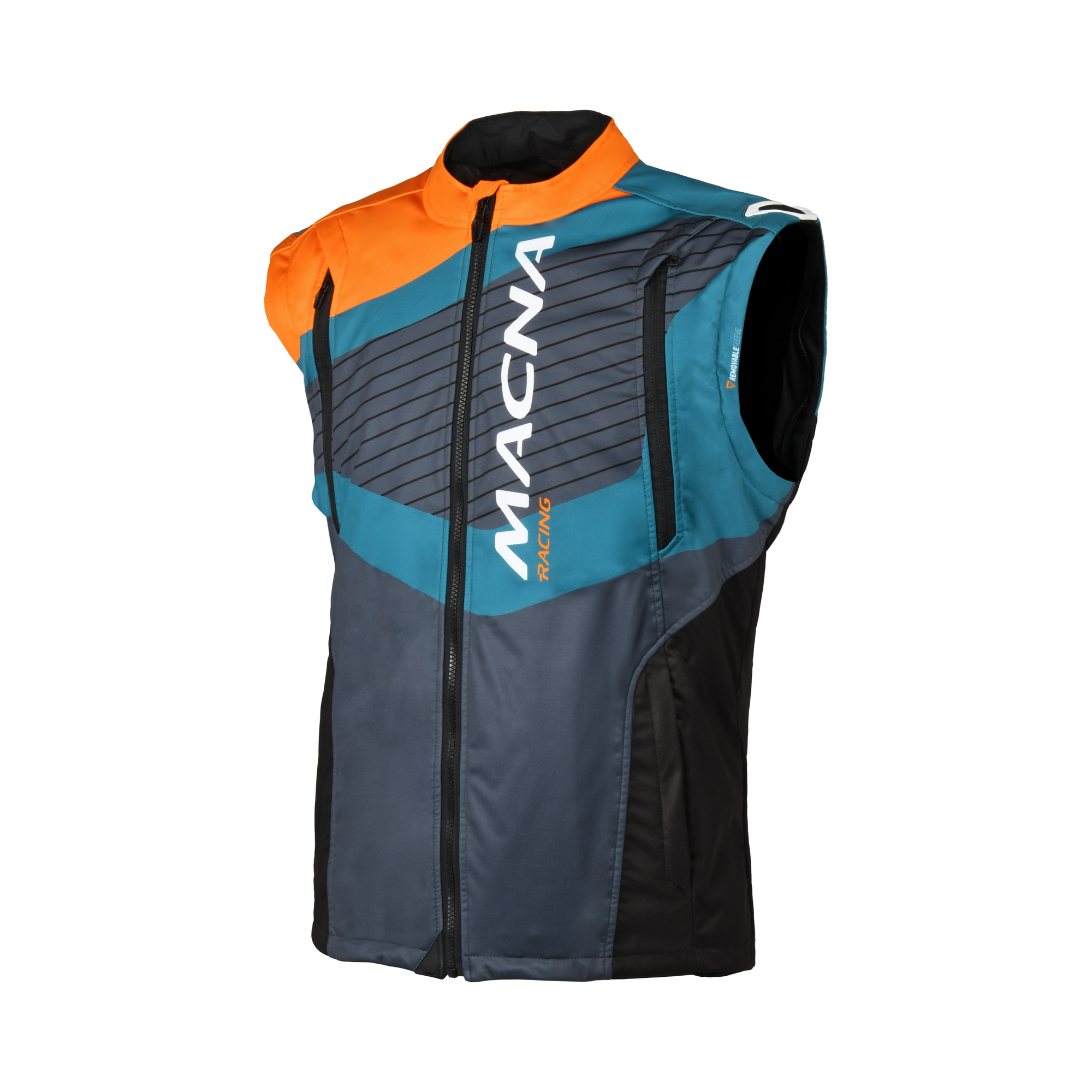 Macna Crest Arancione/Grigio – Giacca Guscio Esterno Moto Adventure/Enduro Ventilata CE Classe B Uomo - vista 3