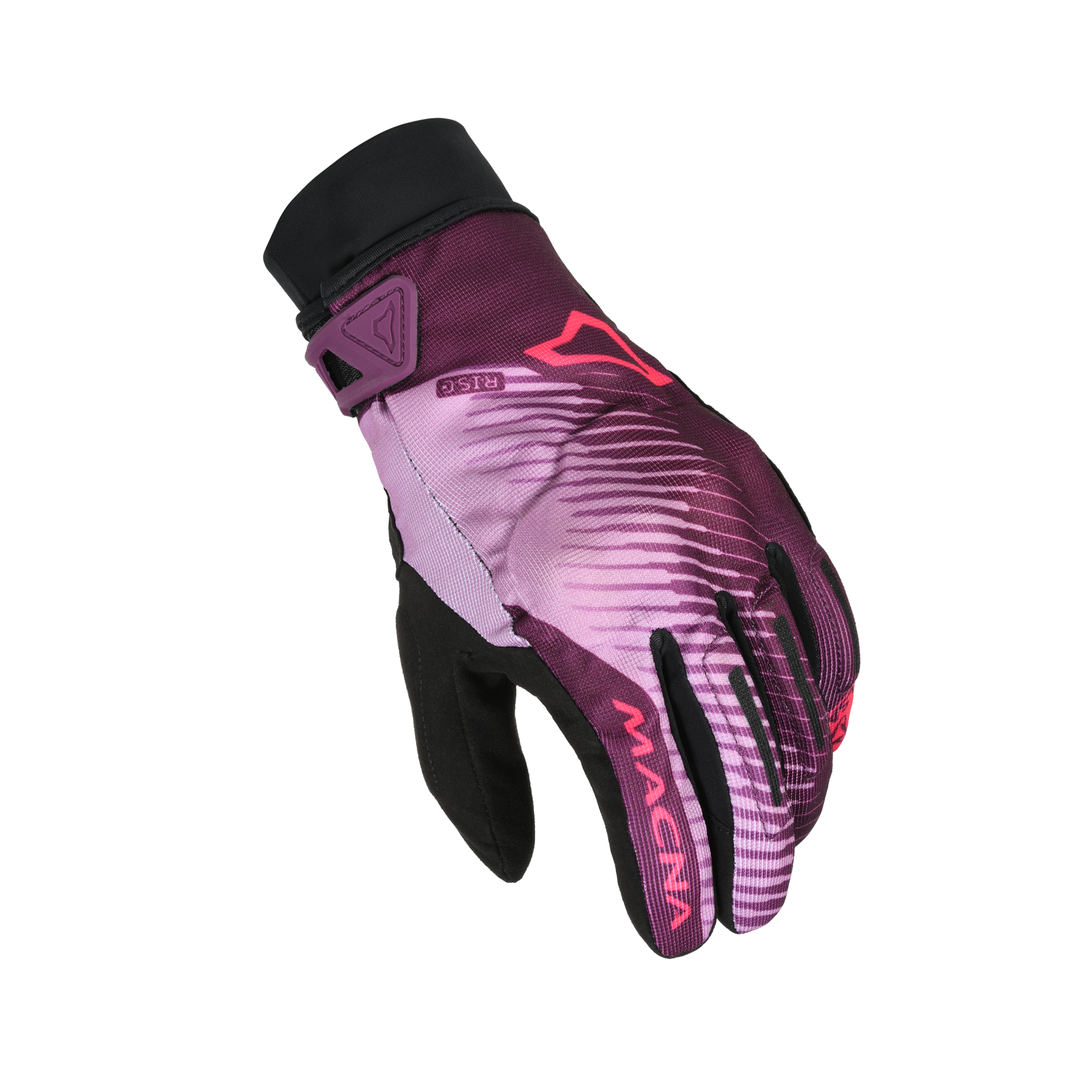 Macna Crew RTX Donna Nero/Viola – Guanti Moto Impermeabili CE Donna – vista 1