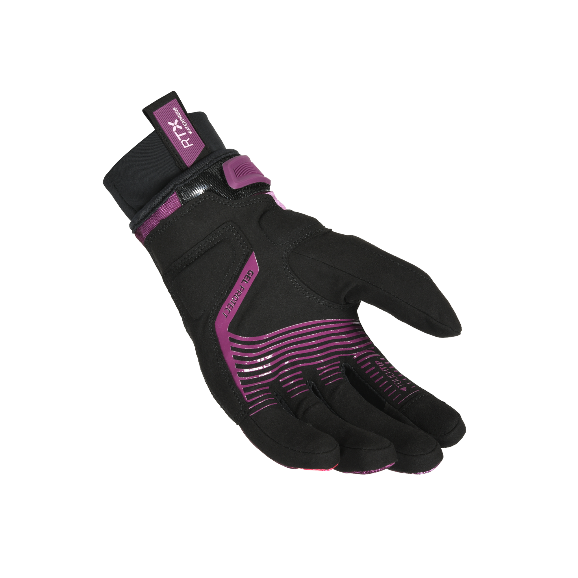 Macna Crew RTX Donna Nero/Viola – Guanti Moto Impermeabili CE Donna – vista 2