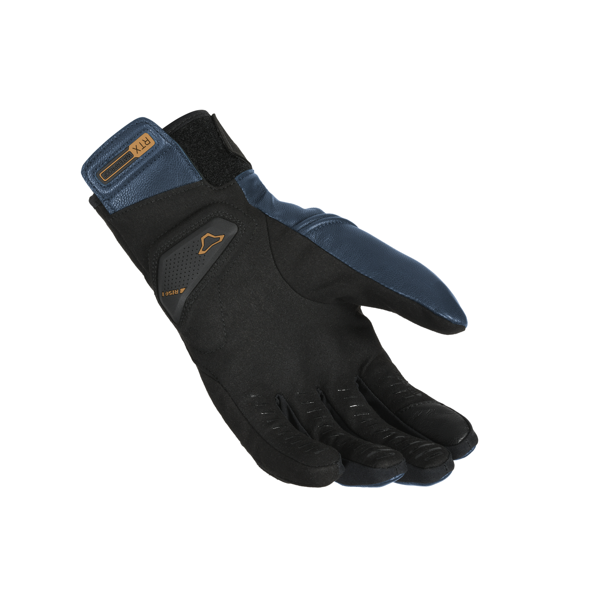 Macna Drizzle RTX Blu – Guanti Moto Pelle Impermeabili CE Uomo – vista 2
