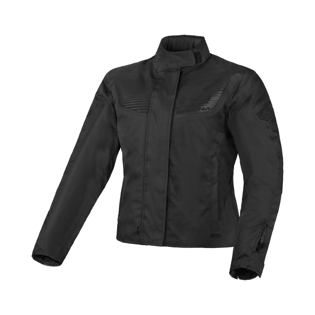Macna Dromica Nero – Giacca Moto Casual Corta Impermeabile CE Donna – vista frontale