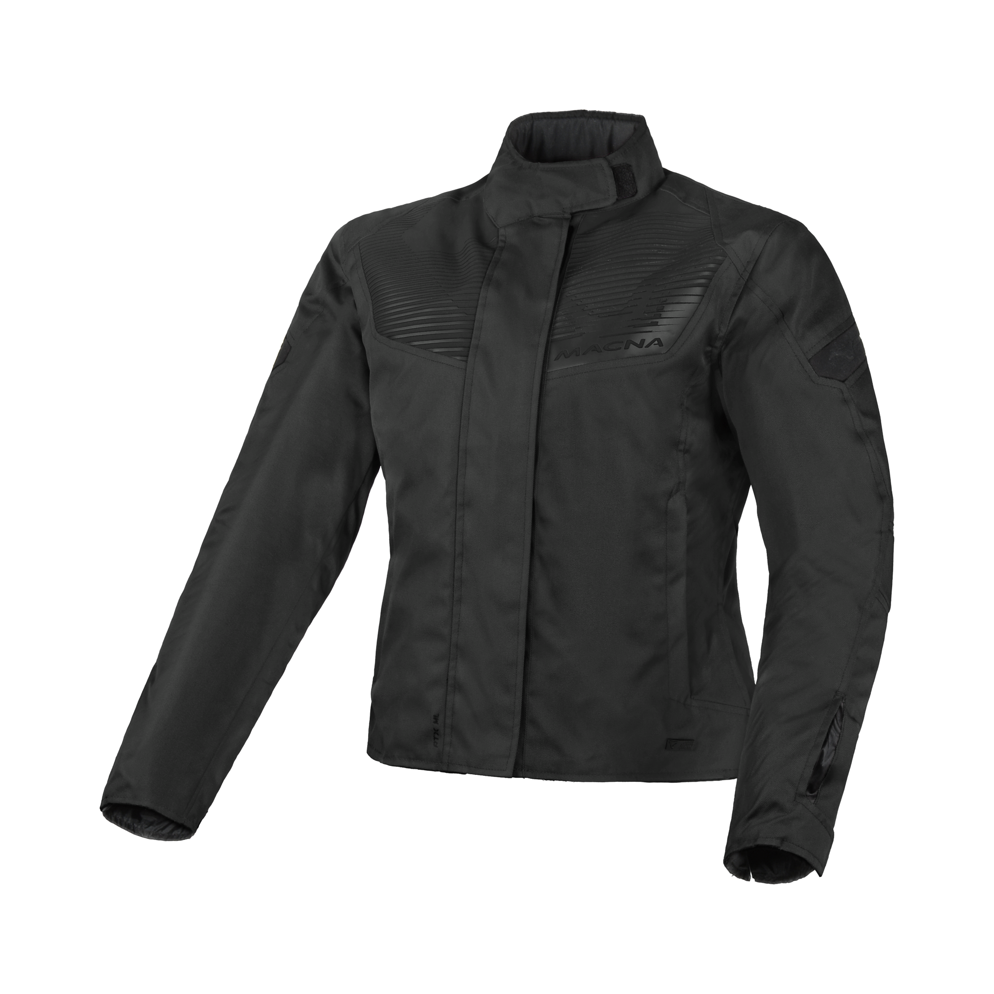 Macna Dromica Nero – Giacca Moto Casual Corta Impermeabile CE Donna – vista frontale