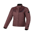 Macna Dromica Rosso Scuro – Giacca Moto Casual Corta Impermeabile CE Donna – vista frontale