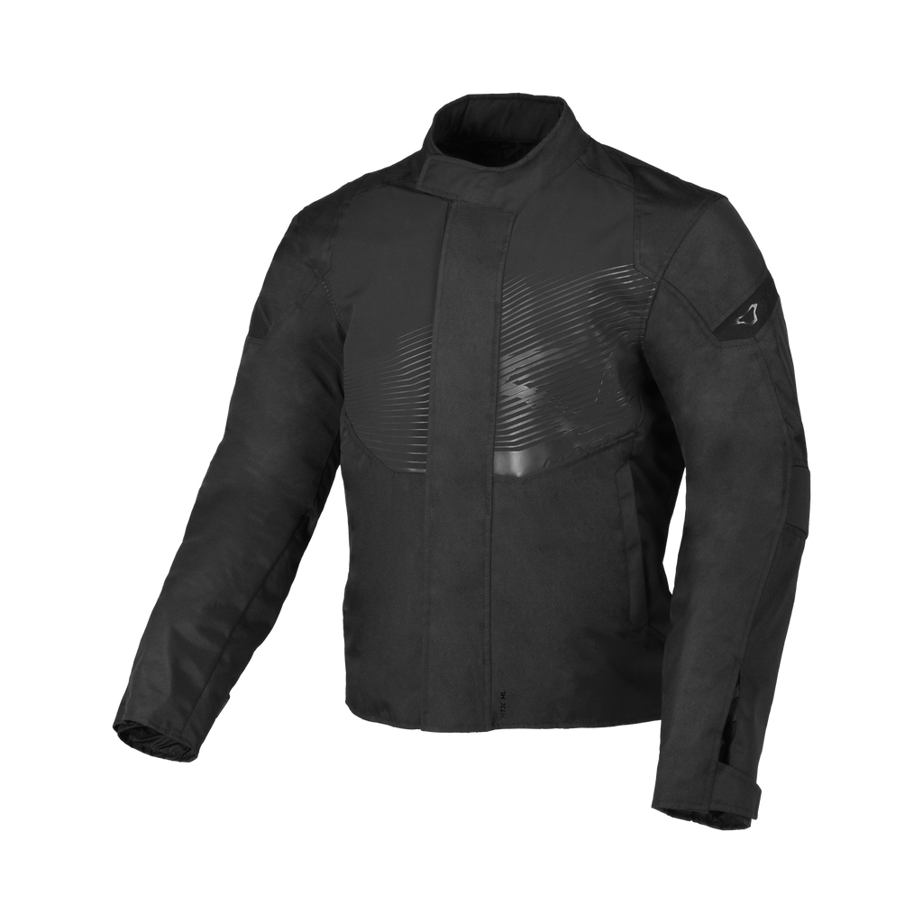 Macna Dromico Nero – Giacca Moto Casual Corta Impermeabile CE Uomo – vista frontale