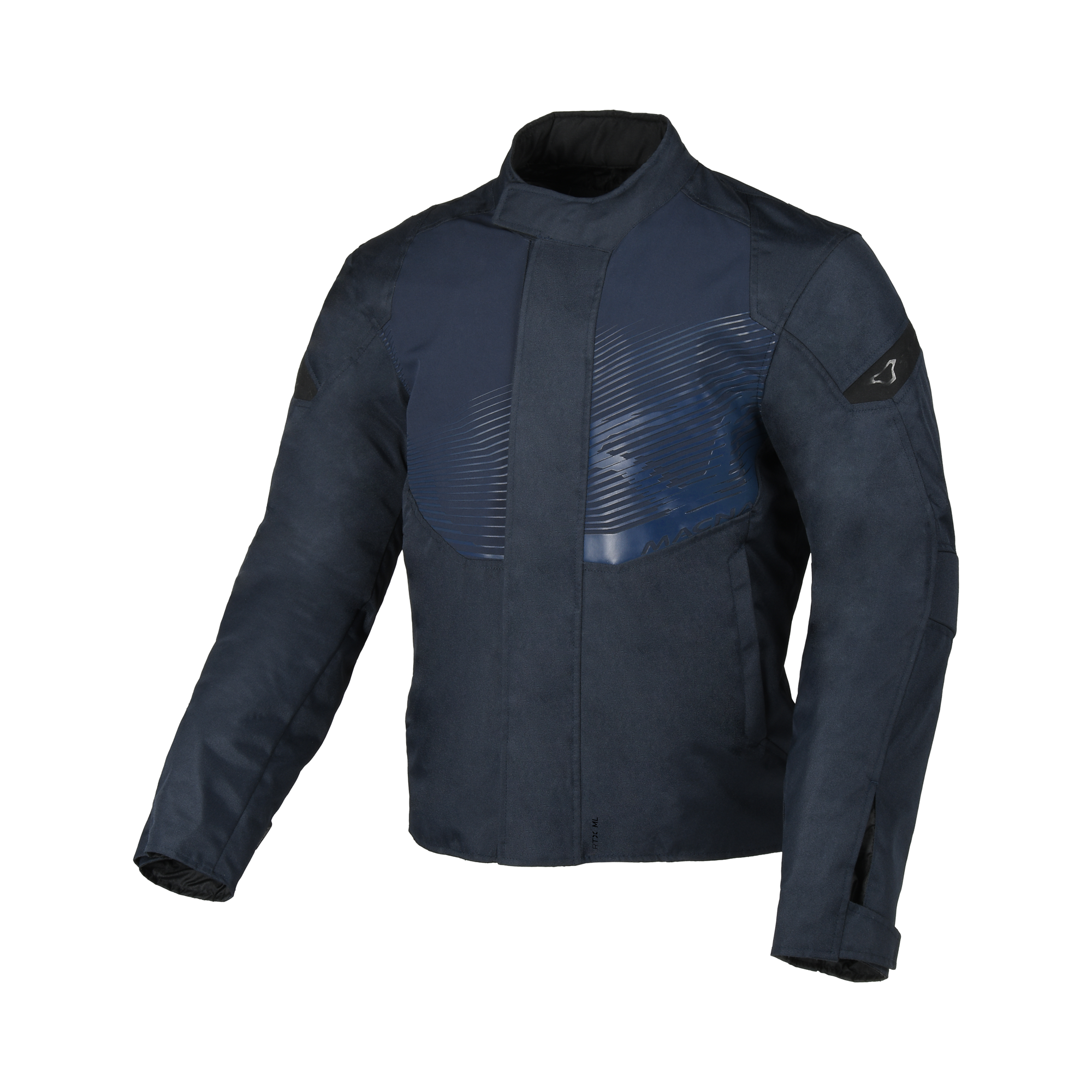 Macna Dromico Blu Scuro – Giacca Moto Casual Corta Impermeabile CE Uomo – vista frontale