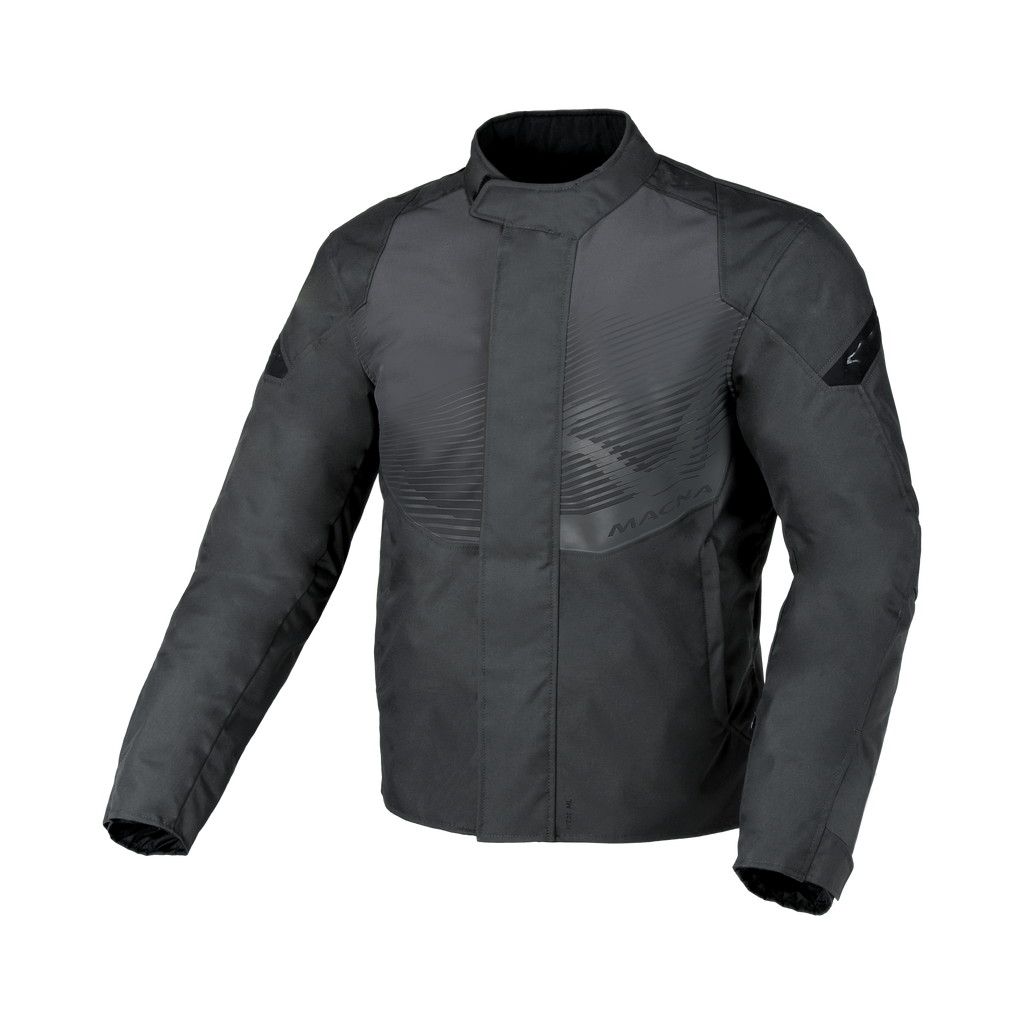 Macna Dromico Grigio Scuro – Giacca Moto Casual Corta Impermeabile CE Uomo – vista frontale