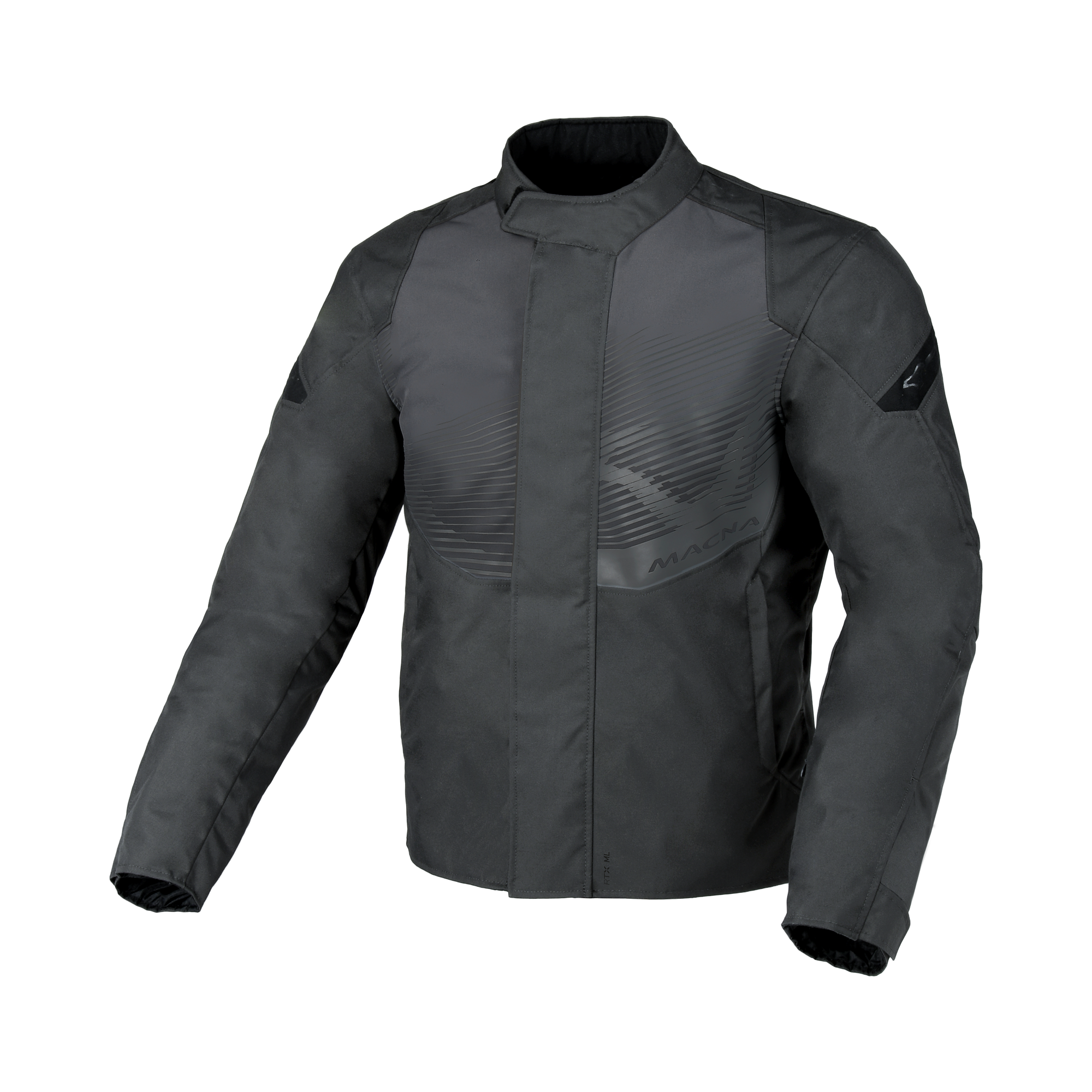 Macna Dromico Grigio Scuro – Giacca Moto Casual Corta Impermeabile CE Uomo – vista frontale