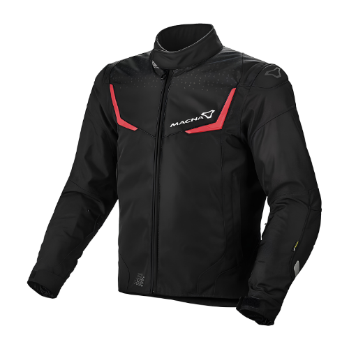 Macna Macna Durago Giacca Moto Touring Nero Rosso – Impermeabile Raintex CE Tg L Nero Abbigliamento per moto - Moon Bike - Vista 1