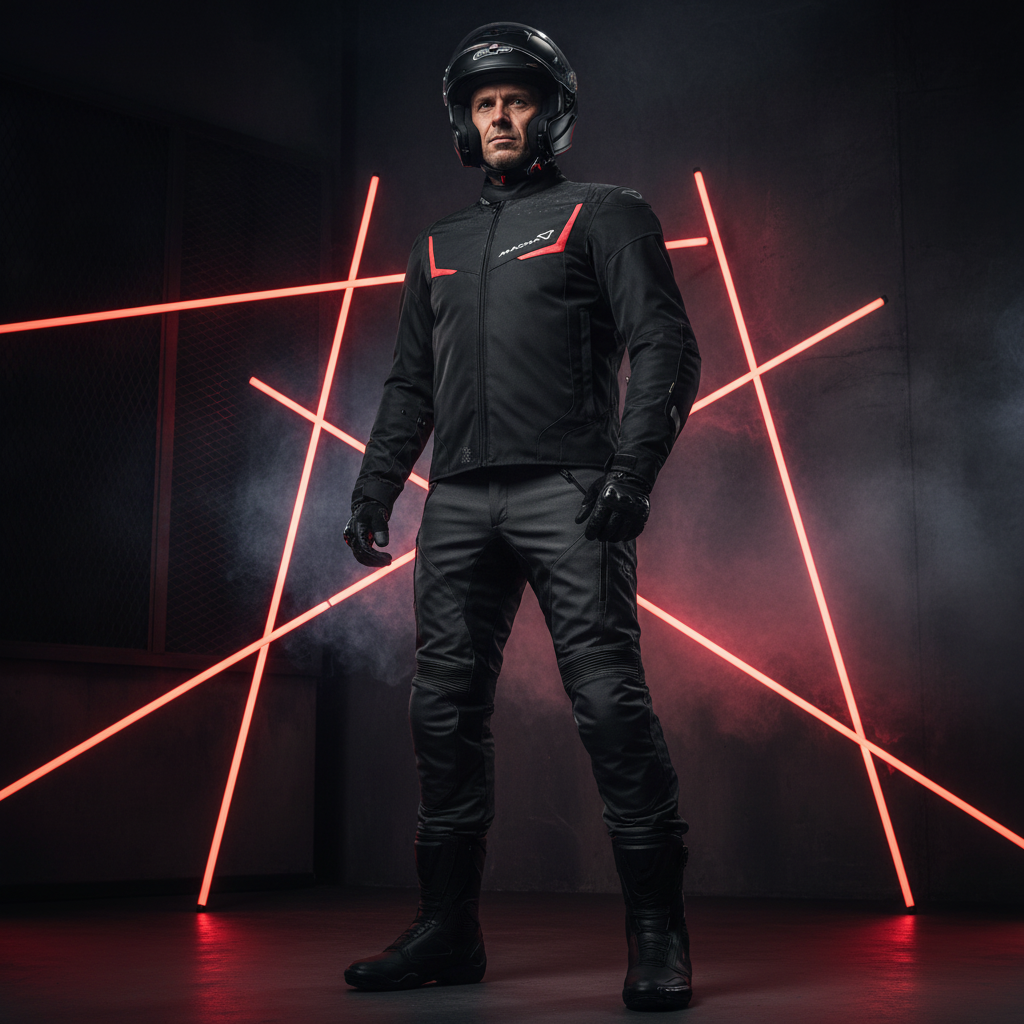 Macna Macna Durago Giacca Moto Touring Nero Rosso – Impermeabile Raintex CE Tg L Nero Abbigliamento per moto - Moon Bike - Vista 4