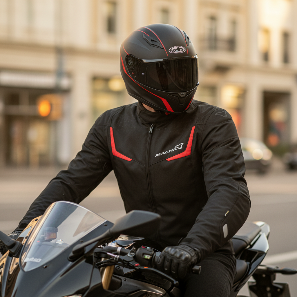 Macna Macna Durago Giacca Moto Touring Nero Rosso – Impermeabile Raintex CE Tg L Nero Abbigliamento per moto - Moon Bike - Vista 5