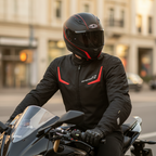 Macna Macna Durago Giacca Moto Touring Nero Rosso – Impermeabile Raintex CE Tg L Nero Abbigliamento per moto - Moon Bike - Vista 5
