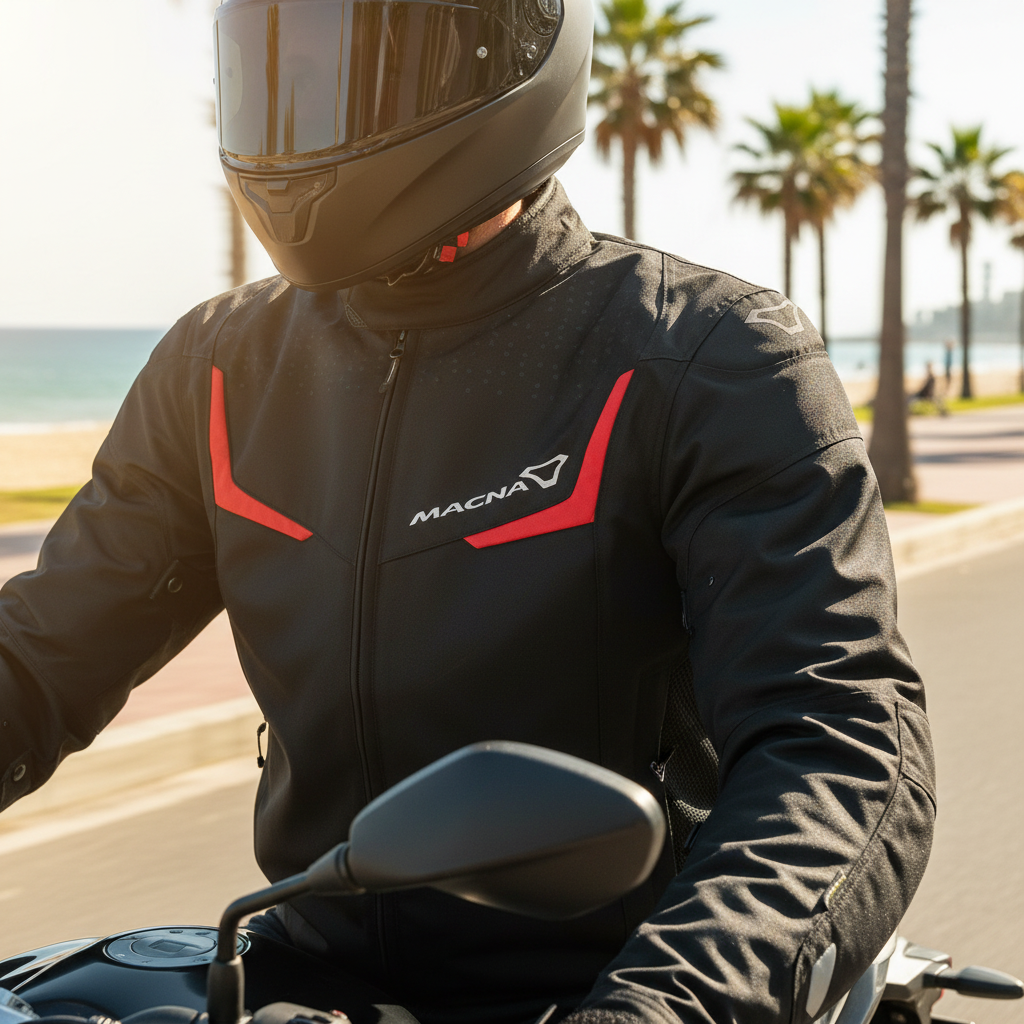 Macna Macna Durago Giacca Moto Touring Nero Rosso – Impermeabile Raintex CE Tg L Nero Abbigliamento per moto - Moon Bike - Vista 8