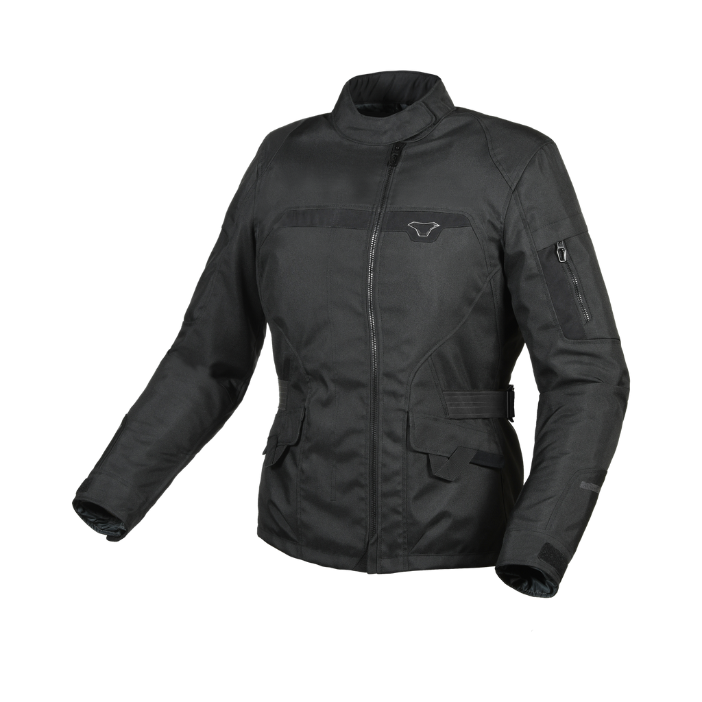 Macna Evora Nero – Giacca Moto Casual 2 Strati Impermeabile CE Donna – vista frontale