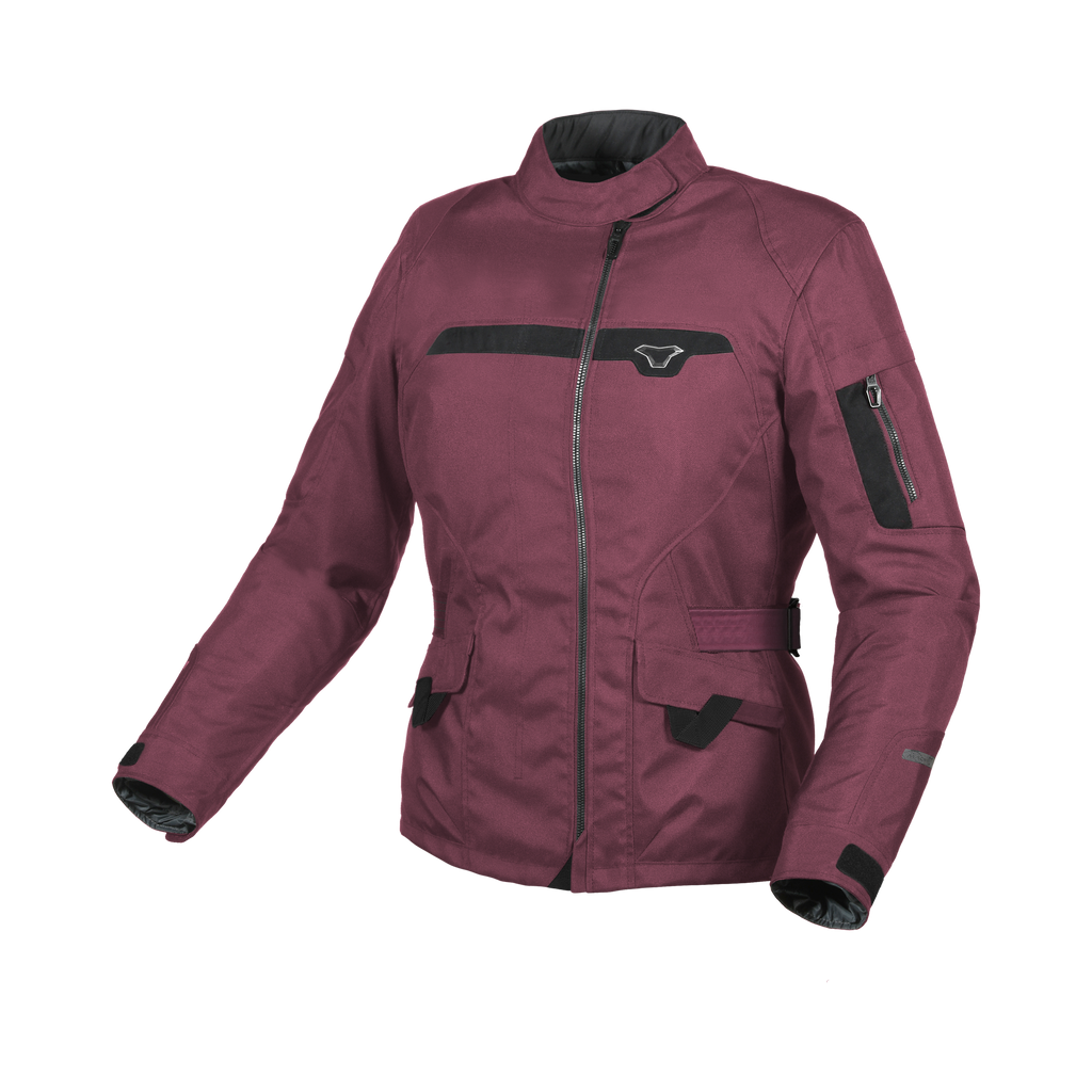 Macna Evora Rosso Scuro – Giacca Moto Casual 2 Strati Impermeabile CE Donna – vista frontale