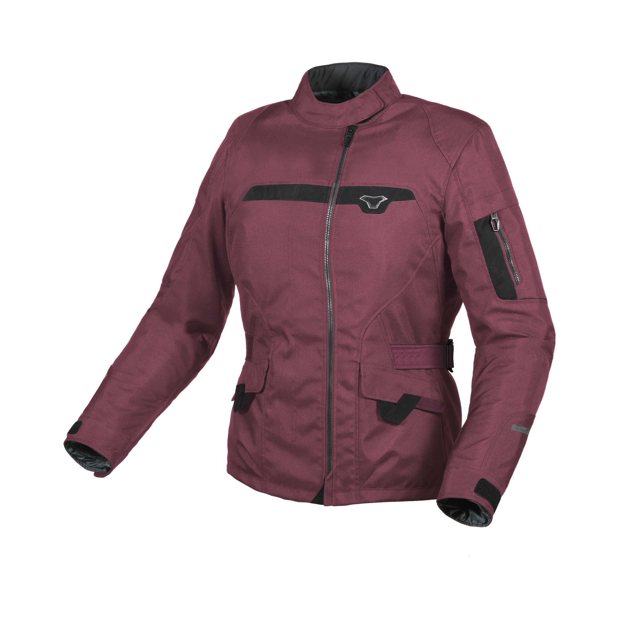 Macna Evora Rosso Scuro – Giacca Moto Casual 2 Strati Impermeabile CE Donna – vista frontale