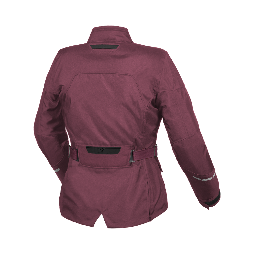 Macna Evora Rosso Scuro – Giacca Moto Casual 2 Strati Impermeabile CE Donna – vista posteriore