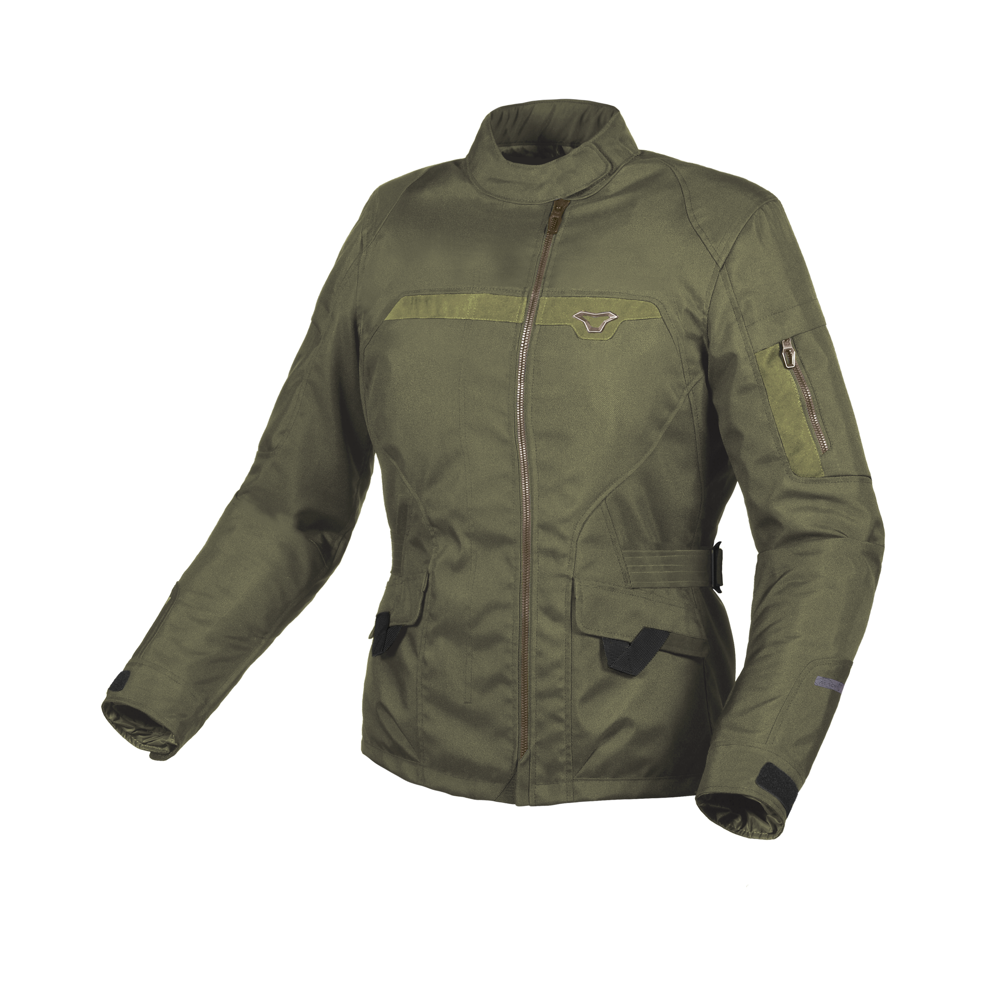 Macna Evora Verde – Giacca Moto Casual 2 Strati Impermeabile CE Donna – vista frontale