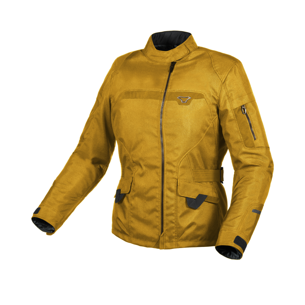 Macna Evora Giallo – Giacca Moto Casual 2 Strati Impermeabile CE Donna – vista frontale
