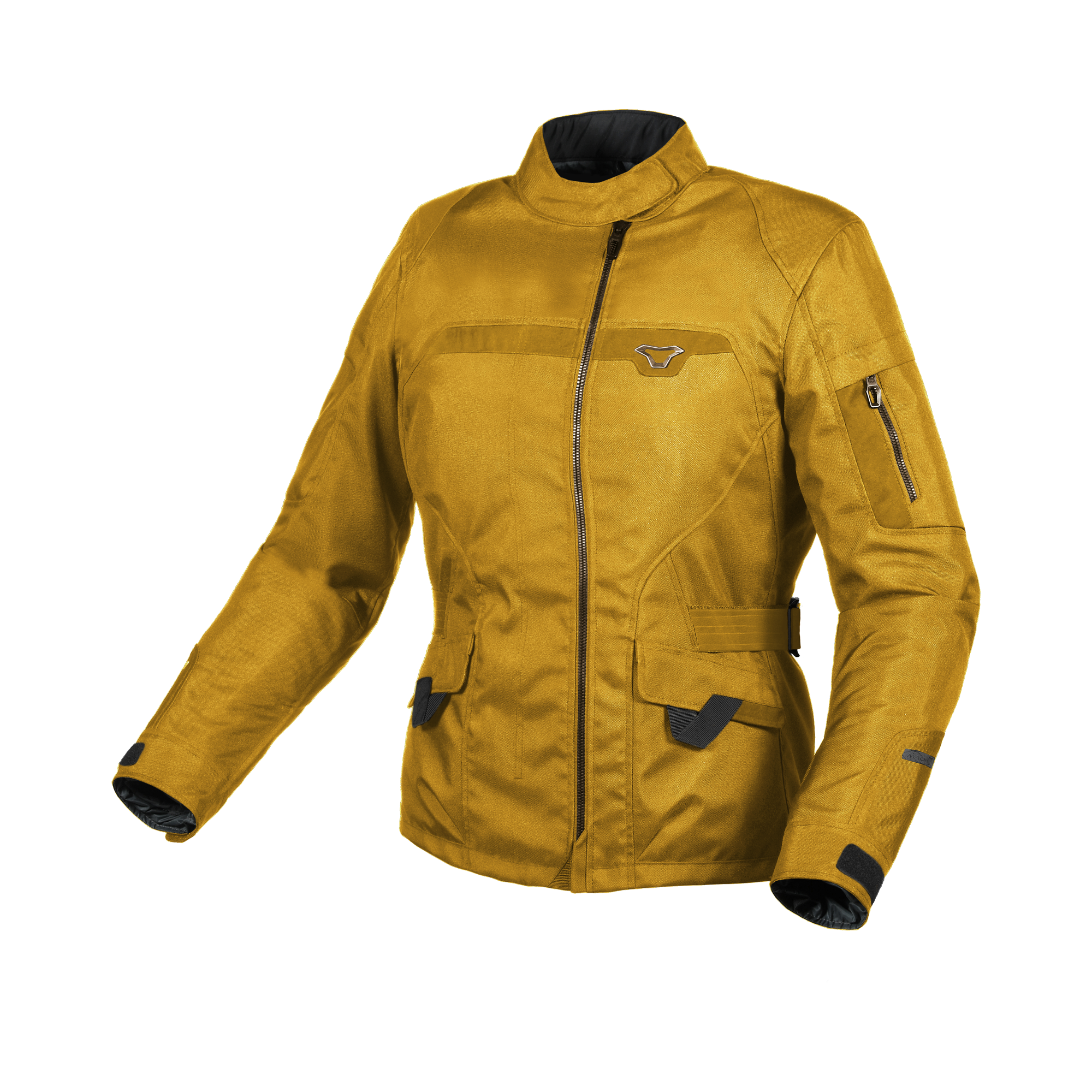 Macna Evora Giallo – Giacca Moto Casual 2 Strati Impermeabile CE Donna – vista frontale