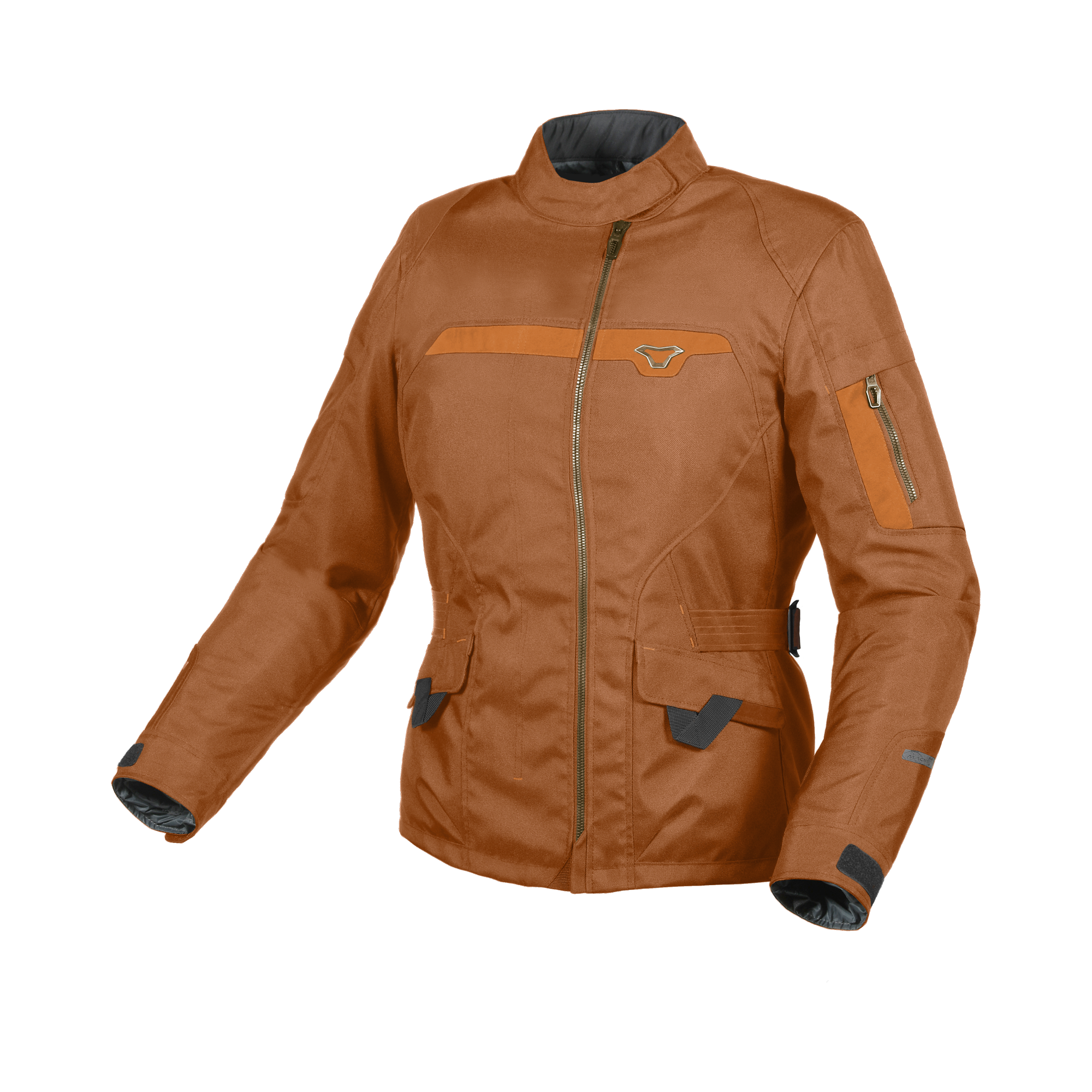 Macna Evora Marrone – Giacca Moto Casual 2 Strati Impermeabile CE Donna – vista frontale