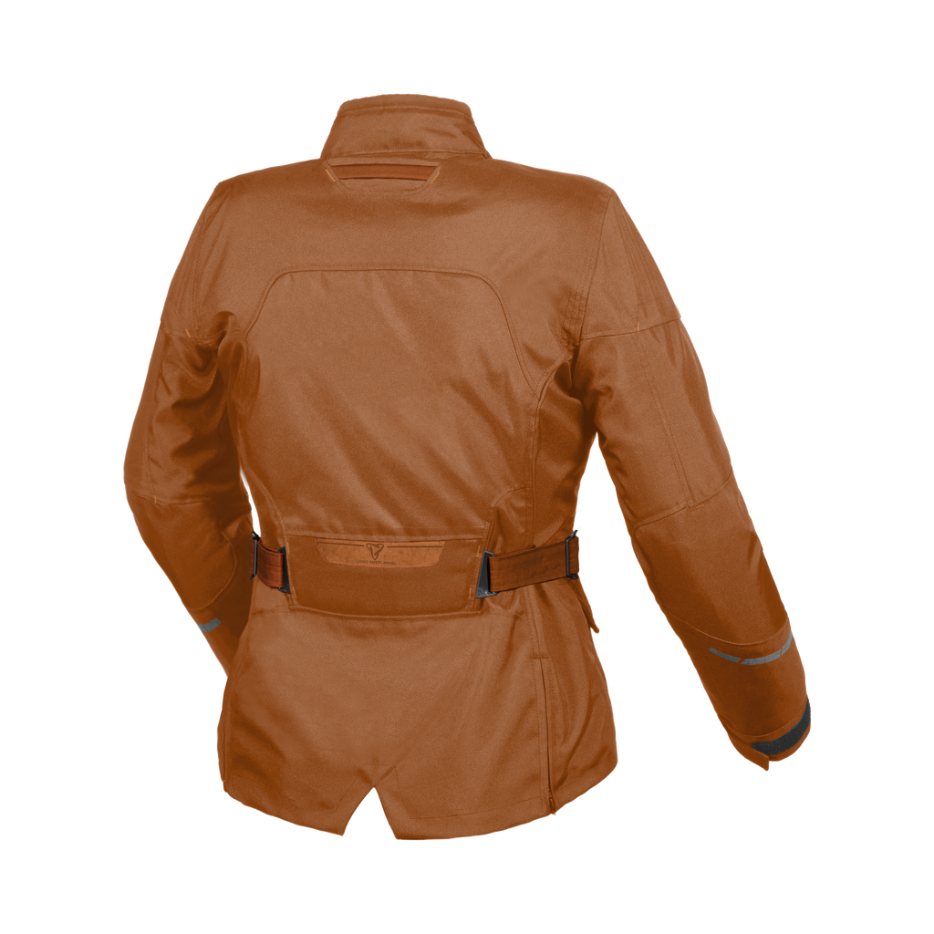 Macna Evora Marrone – Giacca Moto Casual 2 Strati Impermeabile CE Donna – vista posteriore
