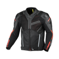 Macna Galvic Nero/Rosso – Giacca Moto Estiva in Pelle e Rete Sportiva CE Classe AA Uomo - vista 1