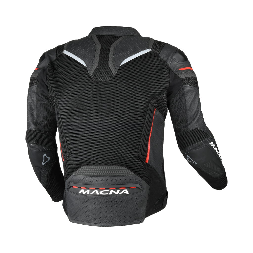 Macna Galvic Nero/Rosso – Giacca Moto Estiva in Pelle e Rete Sportiva CE Classe AA Uomo - vista 2