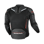 Macna Galvic Nero/Rosso – Giacca Moto Estiva in Pelle e Rete Sportiva CE Classe AA Uomo - vista 2