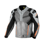 Macna Galvic Grigio/Nero – Giacca Moto Estiva in Pelle e Rete Sportiva CE Classe AA Uomo - vista 1