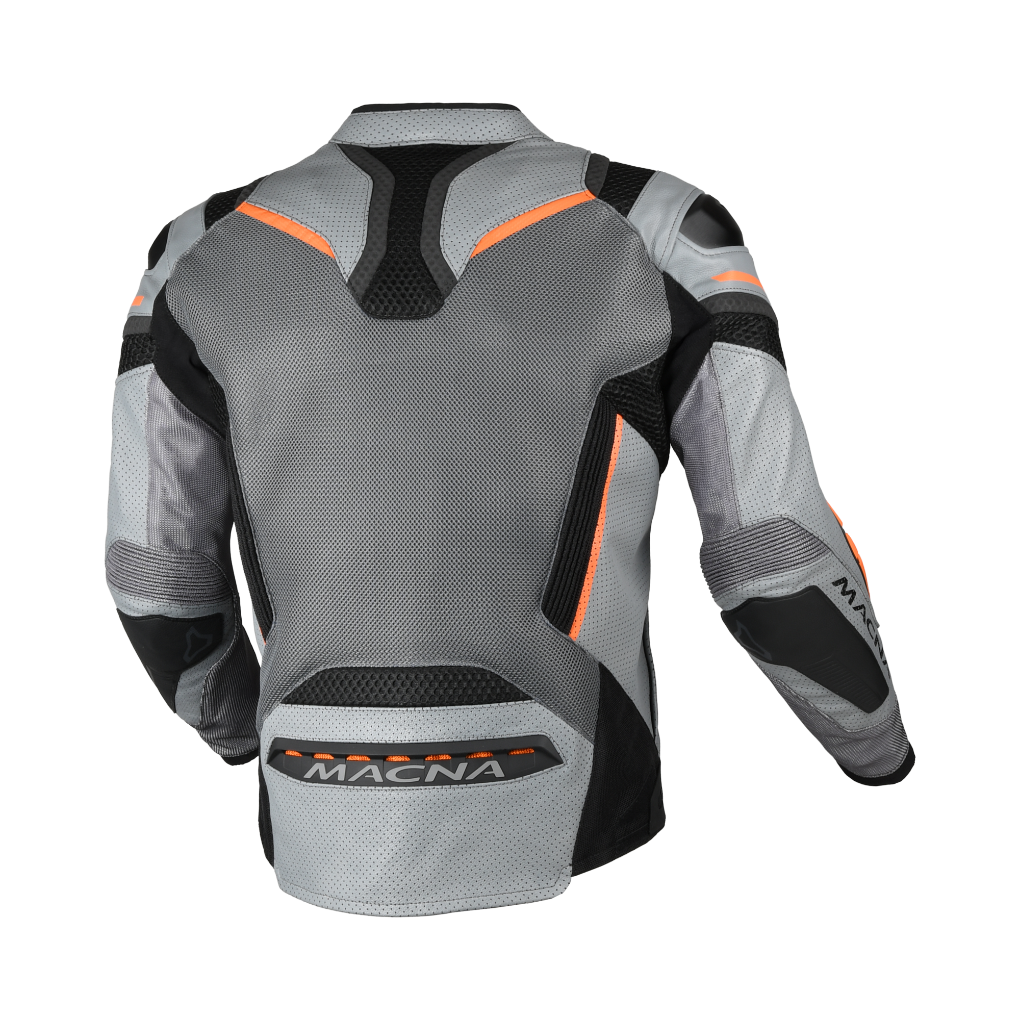 Macna Galvic Grigio/Nero – Giacca Moto Estiva in Pelle e Rete Sportiva CE Classe AA Uomo - vista 2