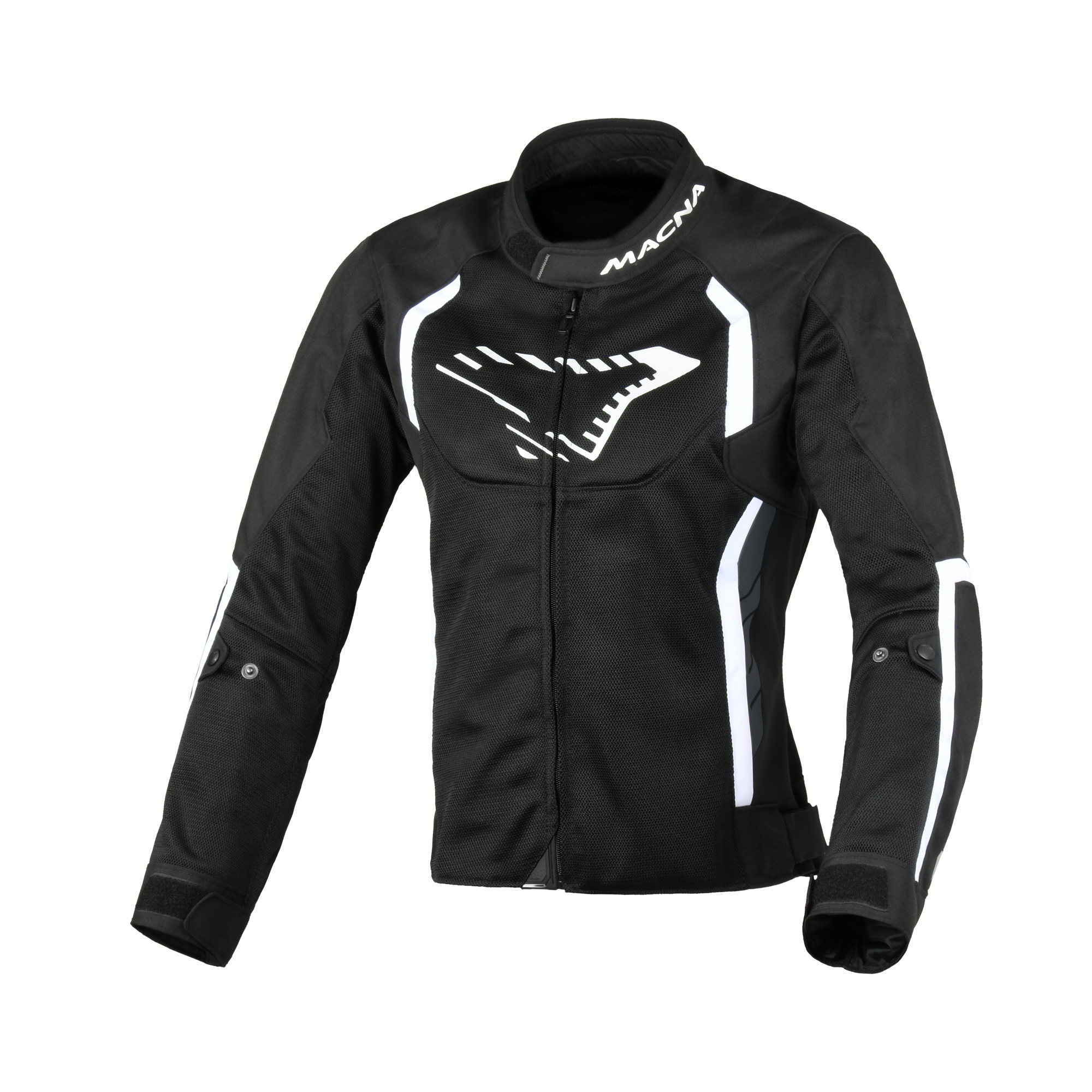 Macna Grisca Nero/Bianco – Giacca Moto Sportiva Estiva in Rete Donna