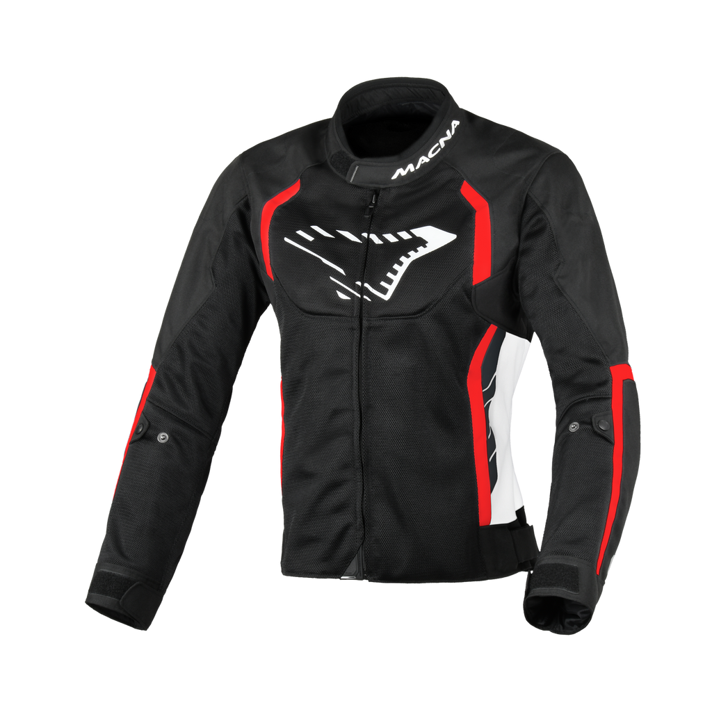 Macna Grisca Nero/Rosso – Giacca Moto Sportiva Estiva in Rete Donna